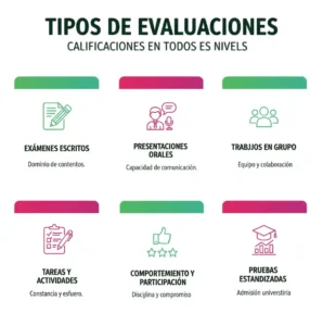 Tipos de Evaluaciones que Afectan las Calificaciones en Todos los Niveles