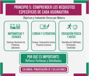 Principio 5: Comprender los Requisitos Específicos de Cada Asignatura