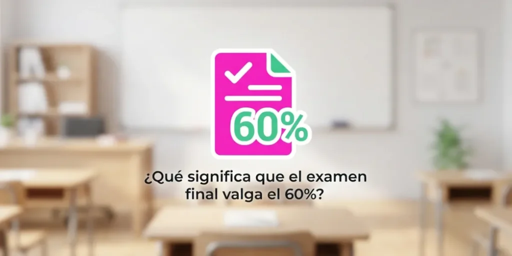 ¿Qué significa que el examen final valga el 60%?