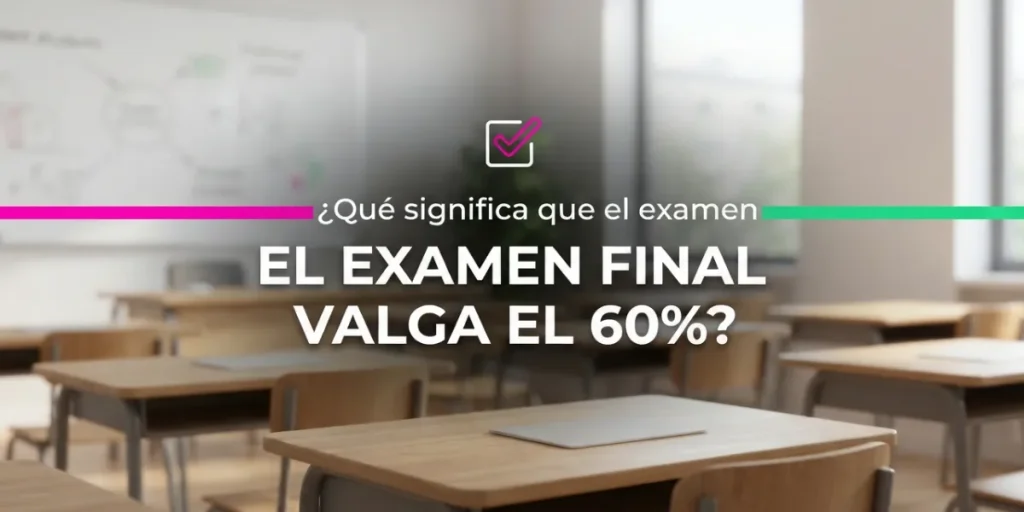 ¿Qué significa que el examen final valga el 60%?