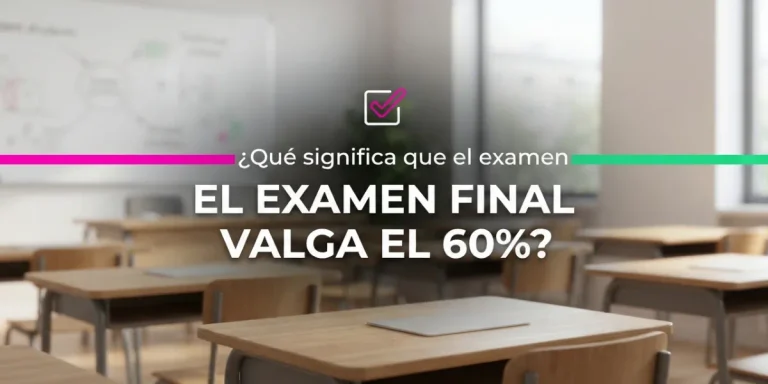 ¿Qué significa que el examen final valga el 60%?